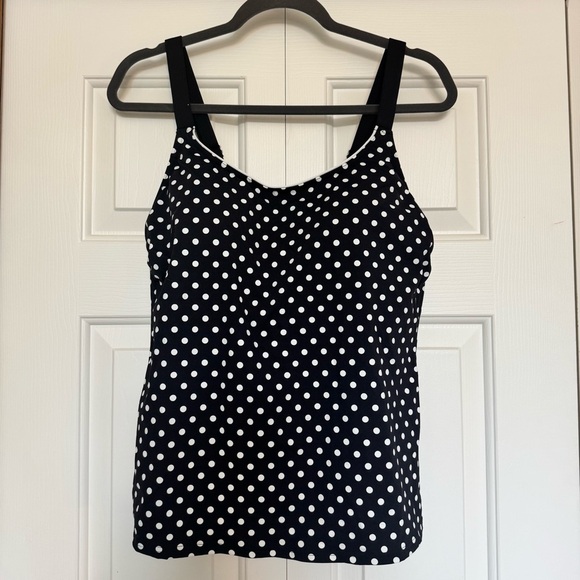 Lands’ End Polka Dot Tankini Top - Picture 1 of 6